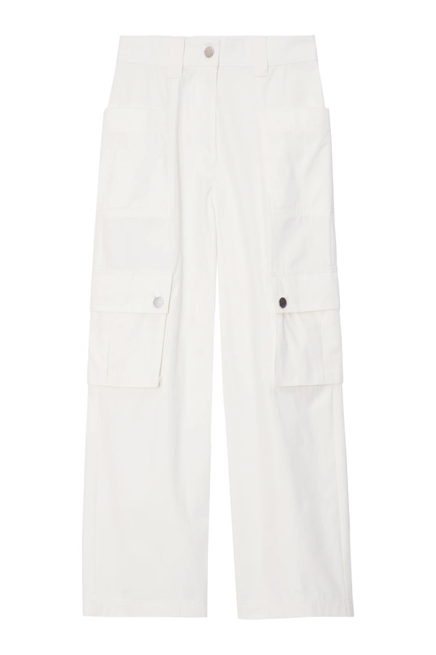 3.1 PHILLIP LIM Two-Toned Cropped Cargo Pants in Tofu Product Shot 