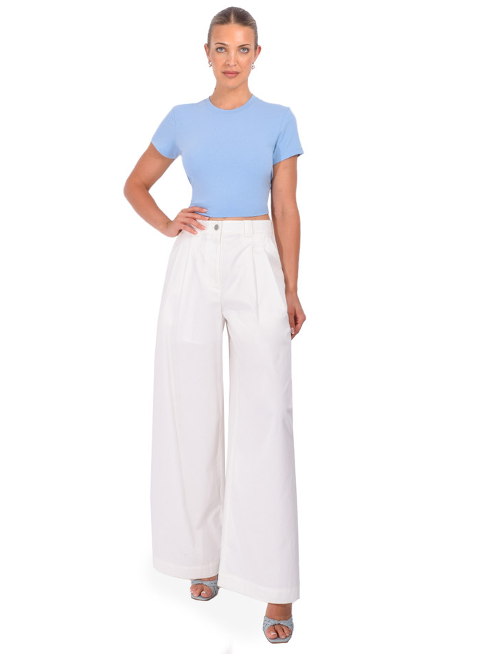 3.1 PHILLIP LIM Wide Leg Pleated Pants in Tofu Full Outfit 
