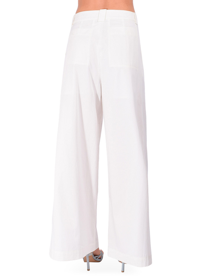 3.1 PHILLIP LIM Wide Leg Pleated Pants in Tofu Back View 

