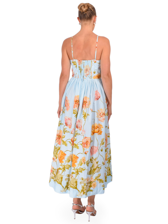 CARA CARA Alba Midi Dress in Lockwood Flora Sky Back View 