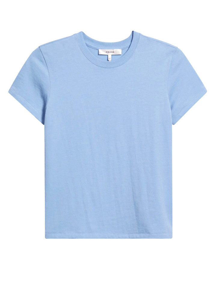 FRAME The Vintage Baby Tee in Powder Blue Product Shot 