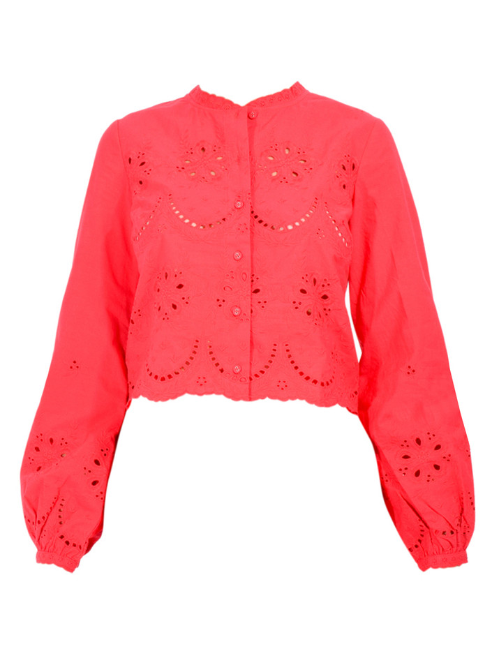 CAMI NYC Kalena Blouse in Red Product Shot 