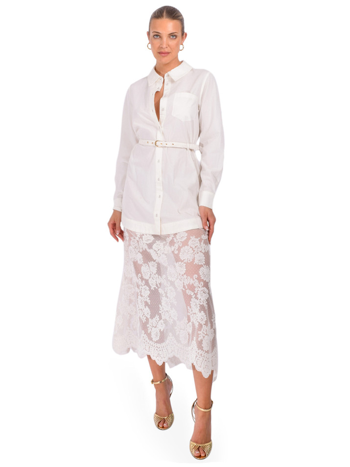 CAMI NYC Niveen Midi Dress in White Front View 1