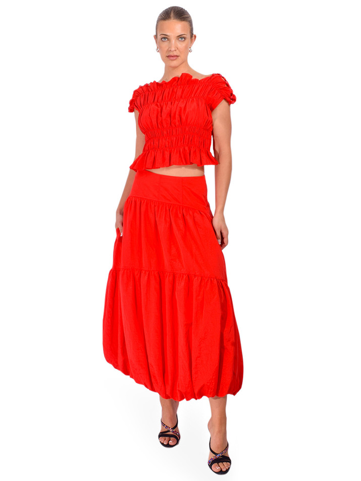 CINQ À SEPT Evalina Top in Red Full Outfit 