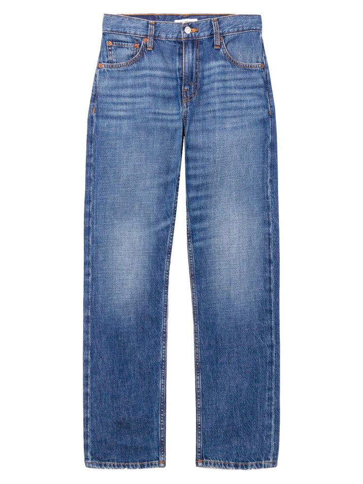 RE/DONE Mid Rise Blondie Crop in Mendocino Indigo Product Shot 

