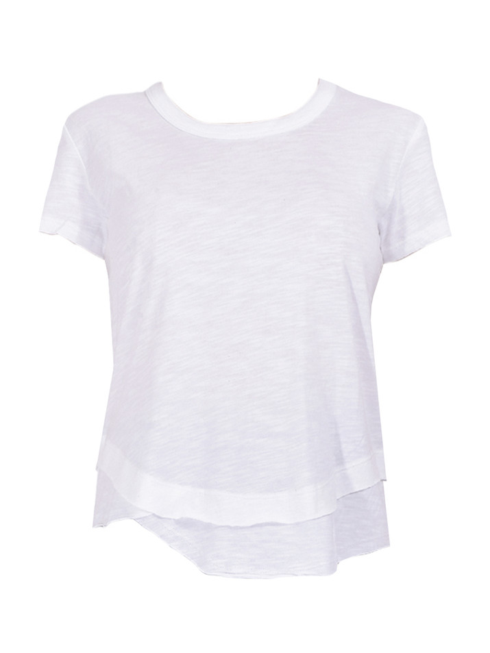 CHRLDR Ava Mock Layer T-Shirt in White Product Shot 
