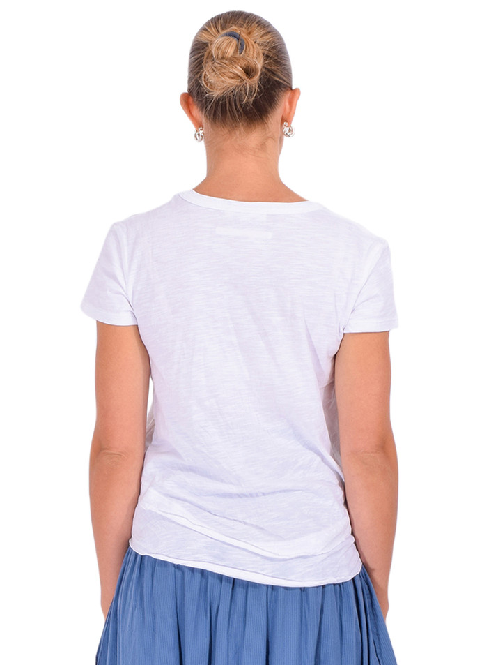 CHRLDR Ava Mock Layer T-Shirt in White Back View 