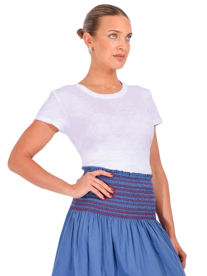 CHRLDR Ava Mock Layer T-Shirt in White Side View 