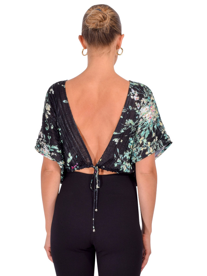 SABINA MUSAYEV Jana Top in Black Print Back View 