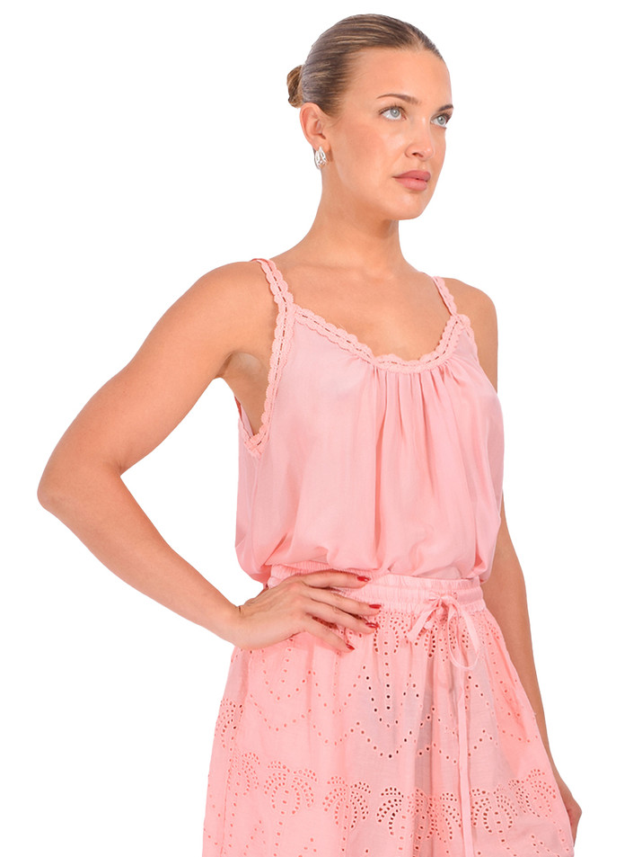 ÉTAT D'ÉTÉ Babe Camisole in Pale Rosette Side View 