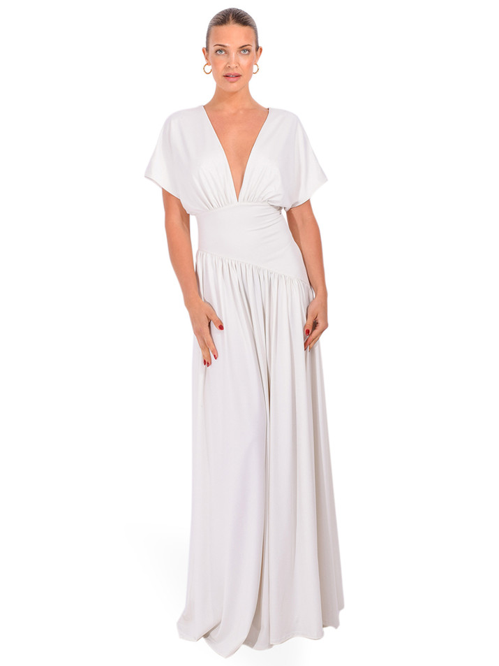 DELFI Sade Dress in White Front View 2