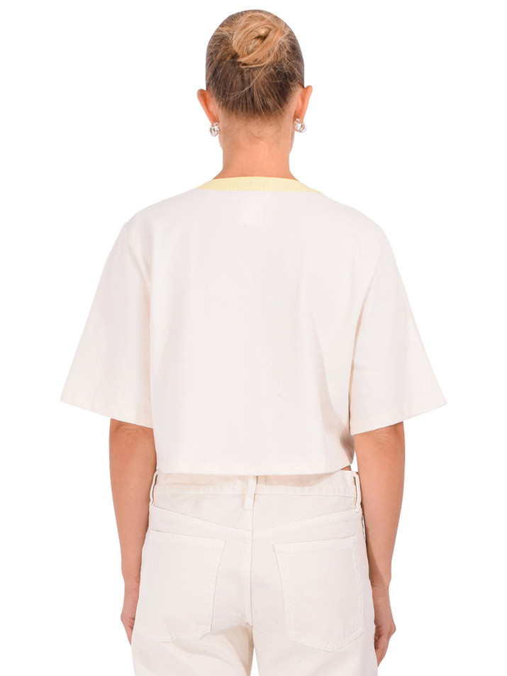 FRAME The Bodega Tee in Lemon Multi Back View 