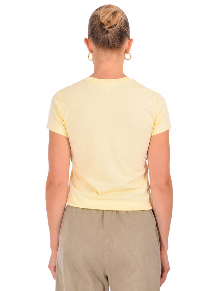 FRAME Baby Tee in Lemon Back View 
