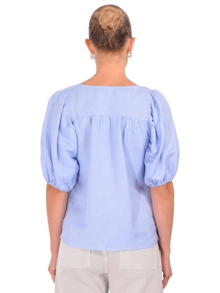 GILNER FARRAR Callie Blouse in Periwinkle Back View 

