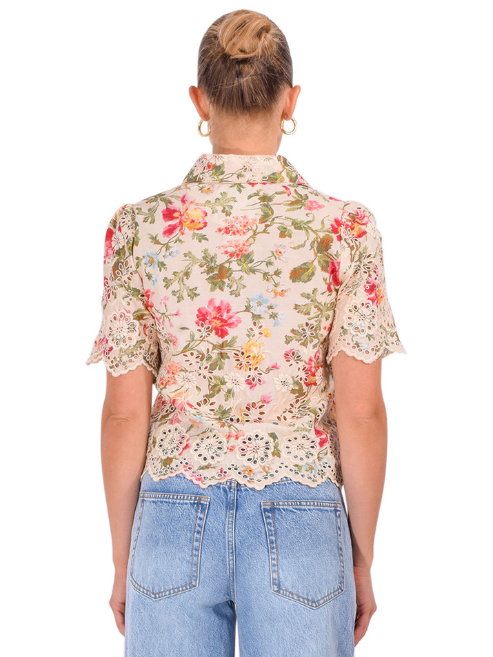LOVE THE LABEL Abigail Top in Tiffany Floral Print Back View 
