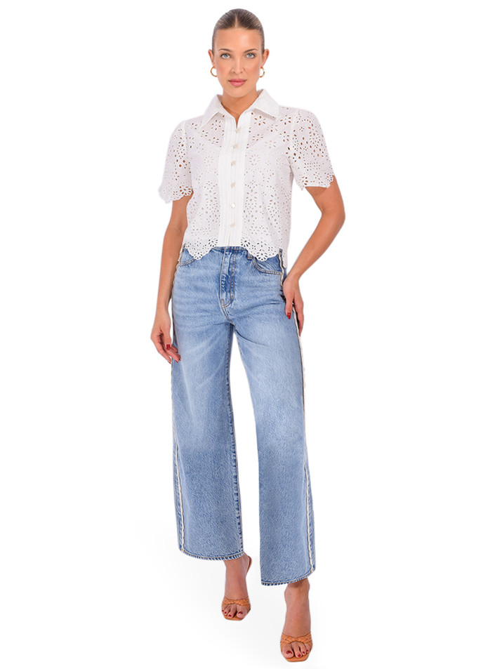 LOVE THE LABEL Abigail Top in Bright White Full Outfit 