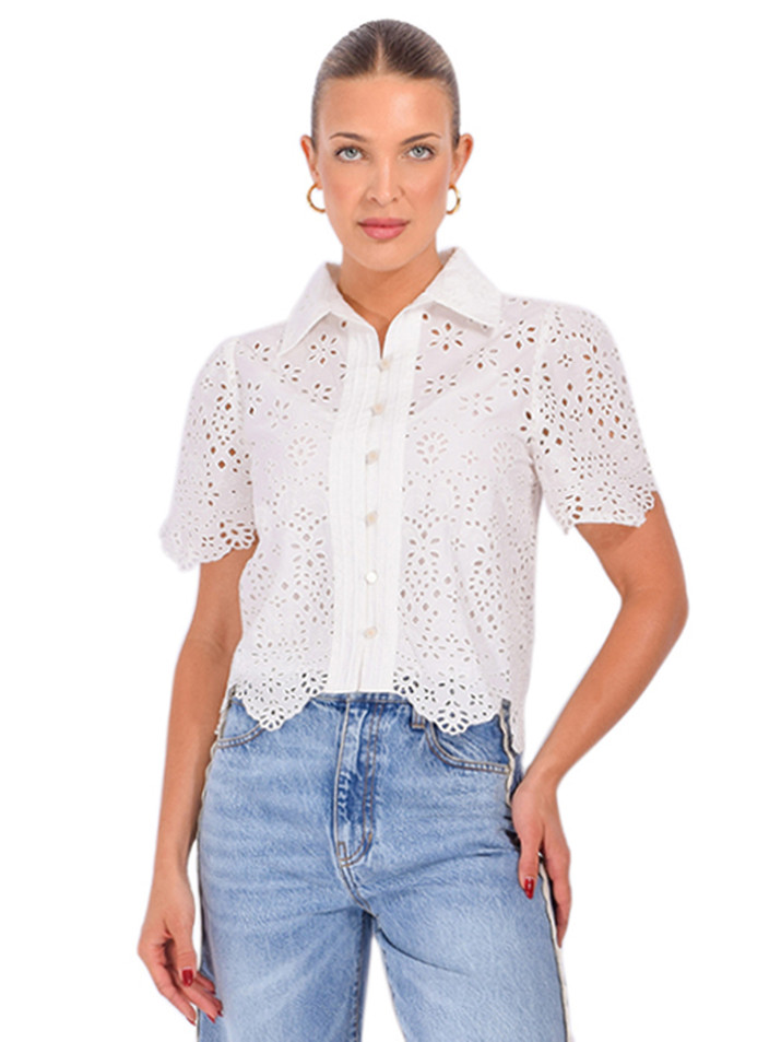 LOVE THE LABEL Abigail Top in Bright White Front View 
