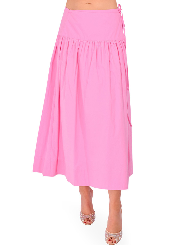 LOVE THE LABEL Taylor Wrap Skirt in Rosebloom Front View 