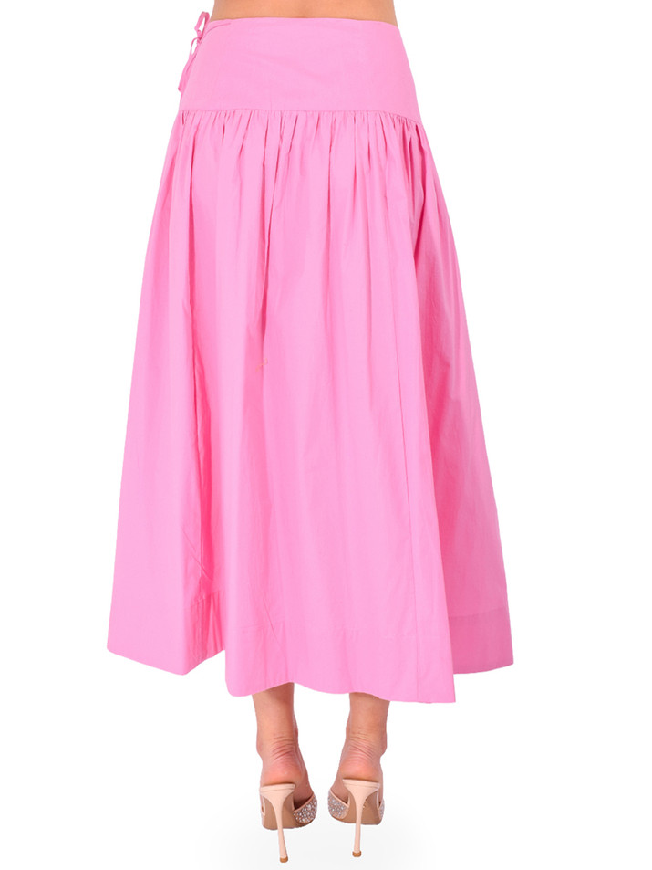 LOVE THE LABEL Taylor Wrap Skirt in Rosebloom Back View 