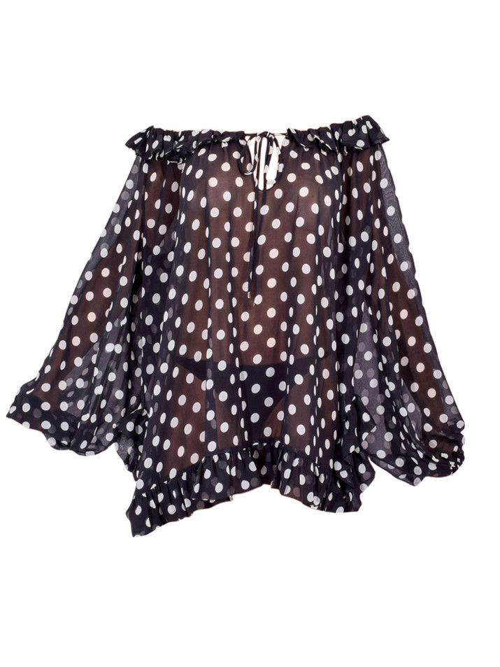 CAROLINE CONSTAS Cosima Mini Cover-Up in Polka Dot Product Shot 