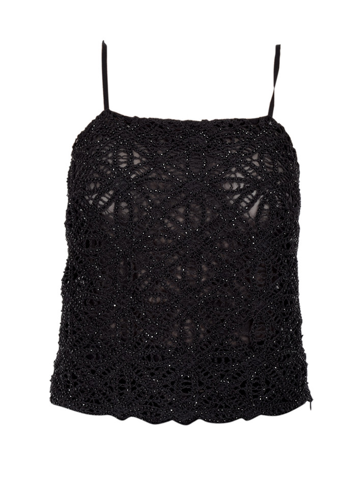 LE SUPERBE Victorian Beach Tank in Black