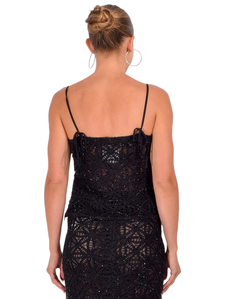 LE SUPERBE Victorian Beach Tank in Black Back View 