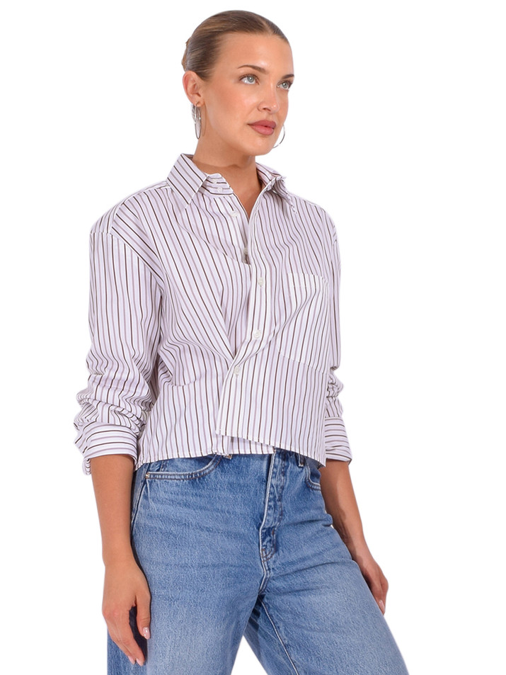 FRAME The Shorty Shirt in Stripe Multi Side View 

