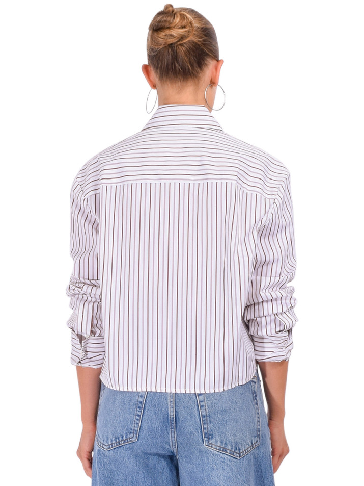 FRAME The Shorty Shirt in Stripe Multi Back View 