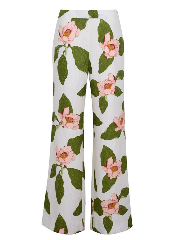 CARA CARA Sunflower Pant in Ivory Lotus Product Shot 
