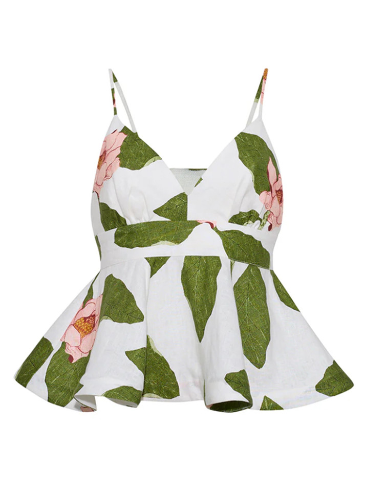 CARA CARA Avenue Top in Ivory Lotus Product Shot 