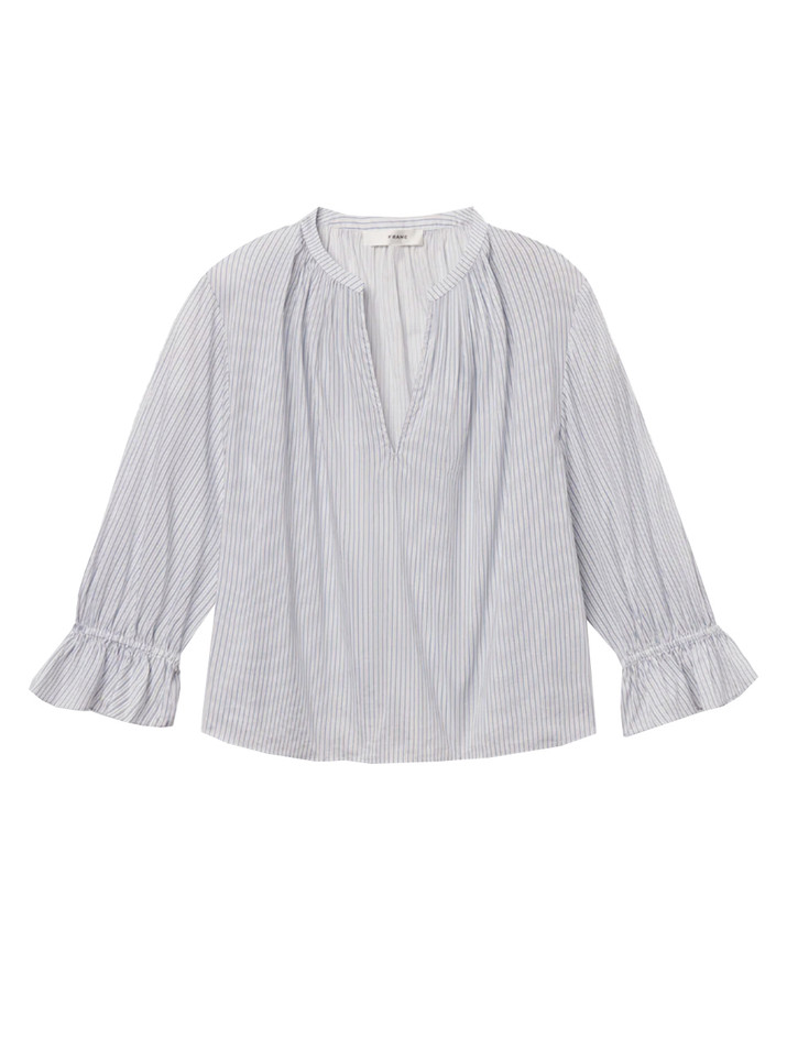 FRAME The Poet Blouse in Ocean Blue Multi Product Shot 

