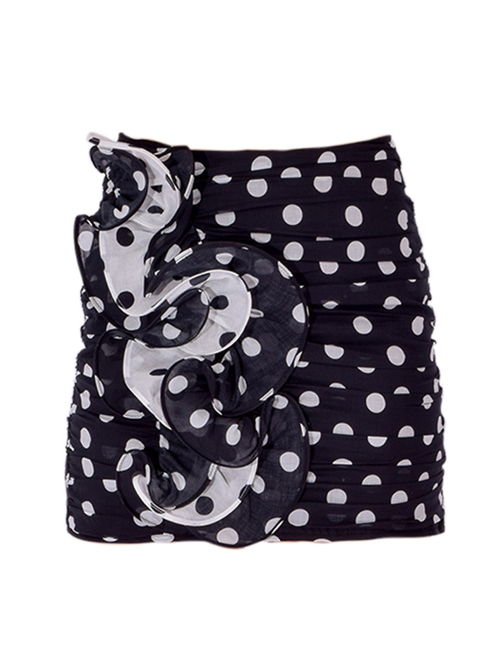 CHARO RUIZ Solera Skirt in Black Polka Dot