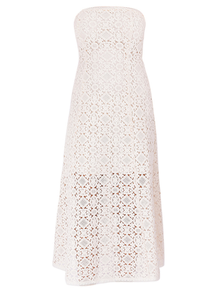 CAMI NYC Lisboa Strapless Crochet Dress in Ceramic Product Shot 