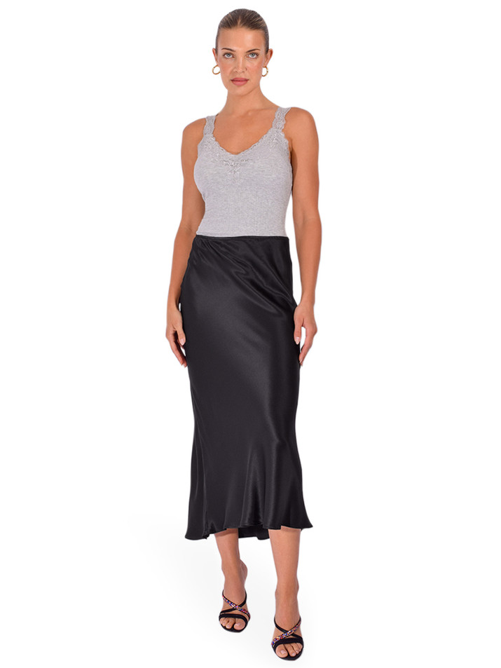 CAMI NYC Lani Rib Knit Tank in Heather Gray Full Outfit 