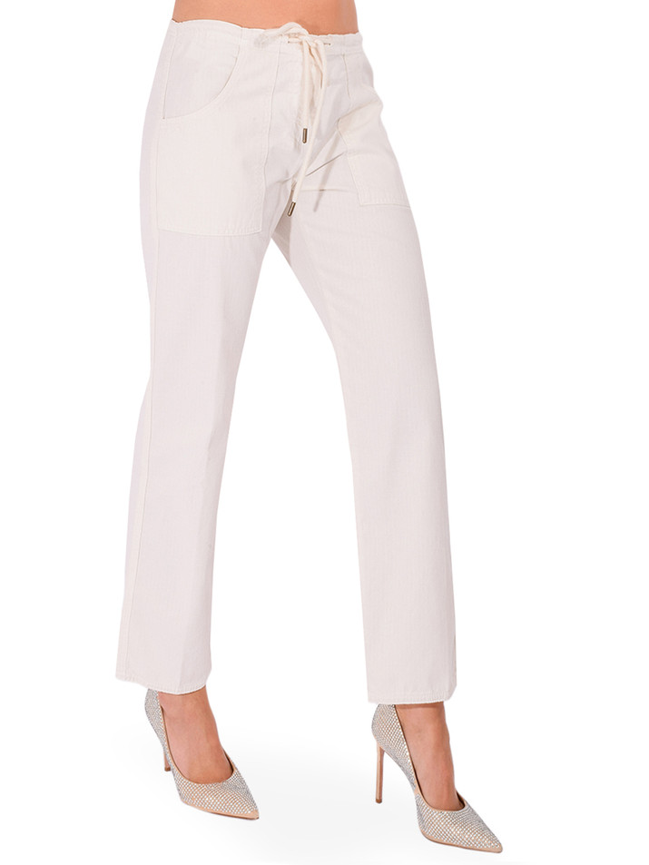 RE/DONE Laguna Pant in Crema Side View 