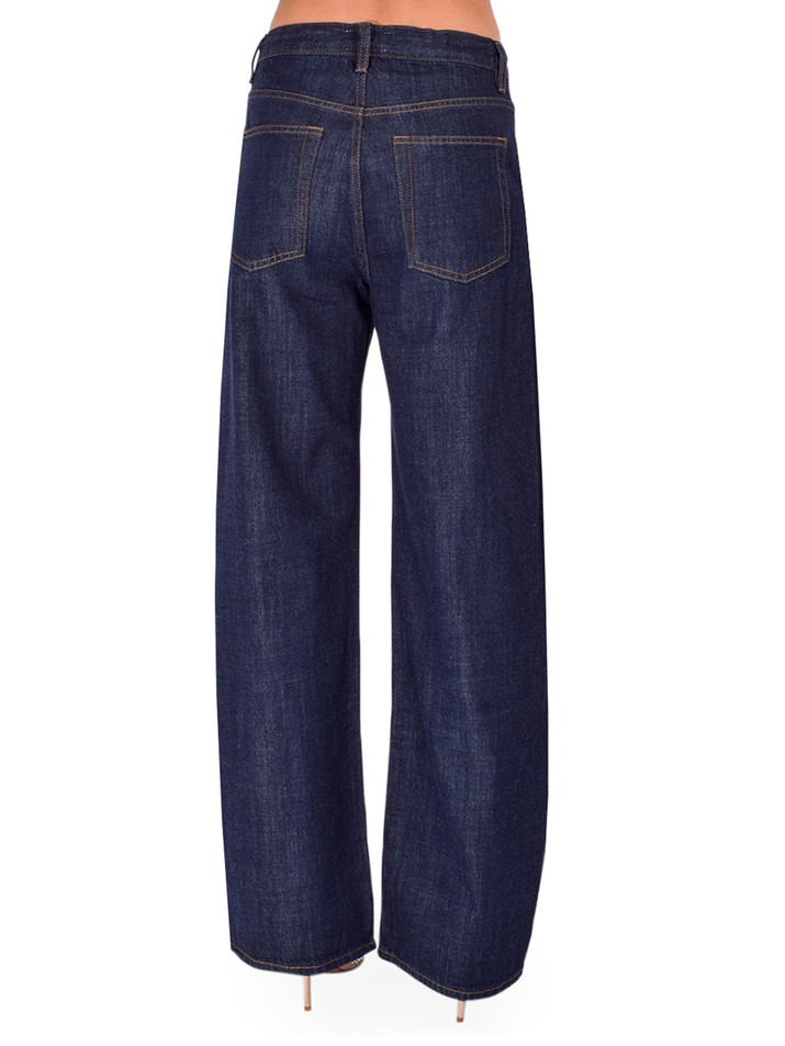 FRAME Off-Duty Drawstring Bow in Rinse Back View 