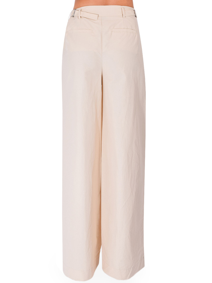 SIMKHAI Leroy Pleated Pant in Stone Back View 