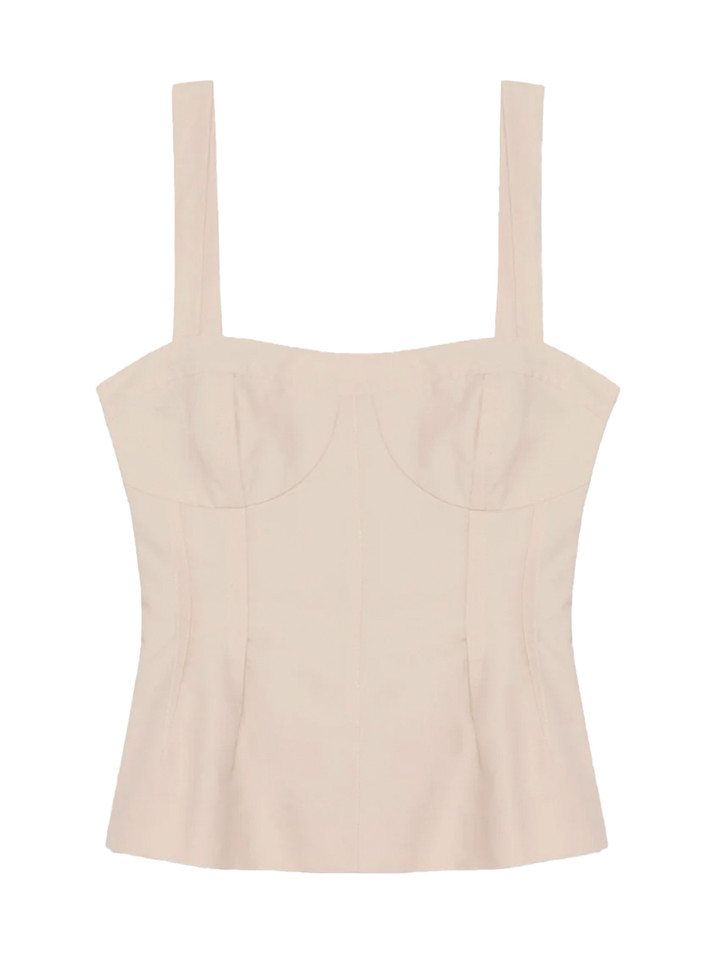 SIMKHAI April Bustier Top in Stone Product Shot 
