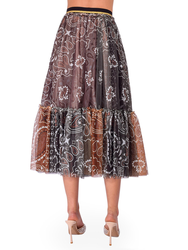 5 PROGRESS Bandana Military Skirt in Green Back View 