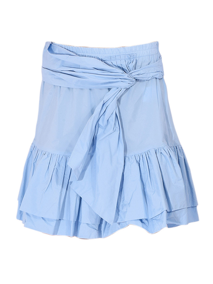 5 PROGRESS Mini Skirt with Tie in Blue Product Shot 