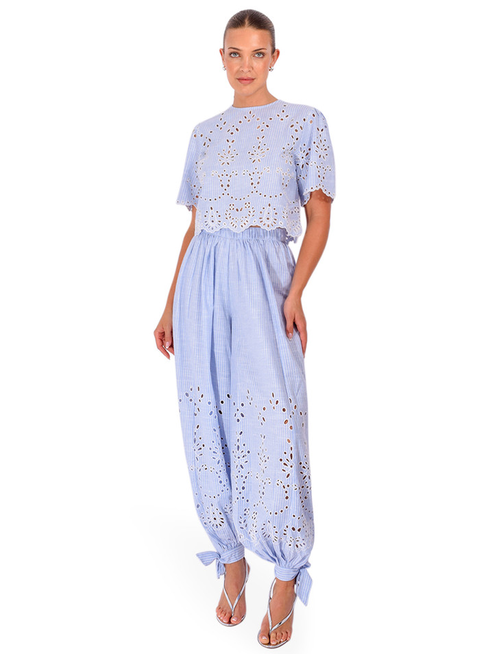 HEMANT & NANDITA Dhara Top in Blue Full Outfit 