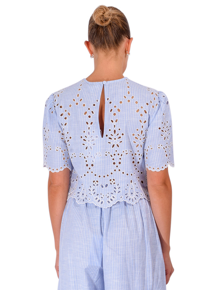 HEMANT & NANDITA Dhara Top in Blue Back View 