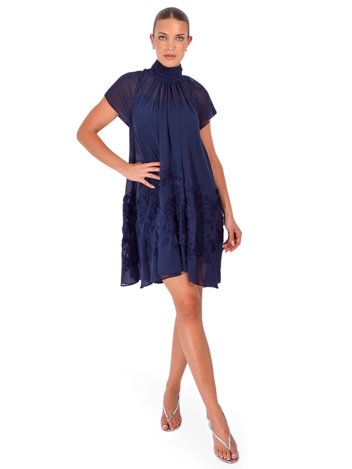 SIMKHAI Aviel Mini Dress in Navy Front View 1

