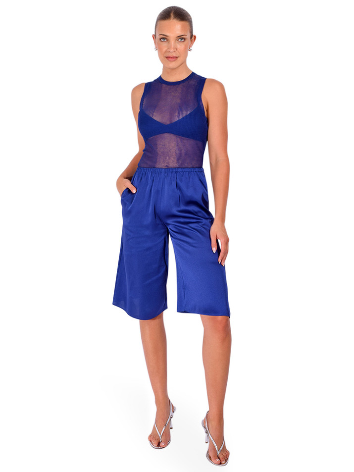 SER.O.YA Jori Rib Knit Tank in Mariner Blue Full Outfit 

