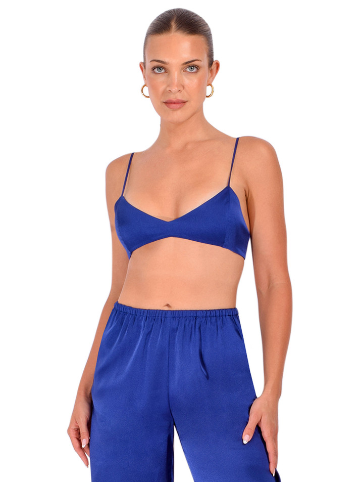 SER.O.YA Courtney Bralette in Mariner Blue Front View 