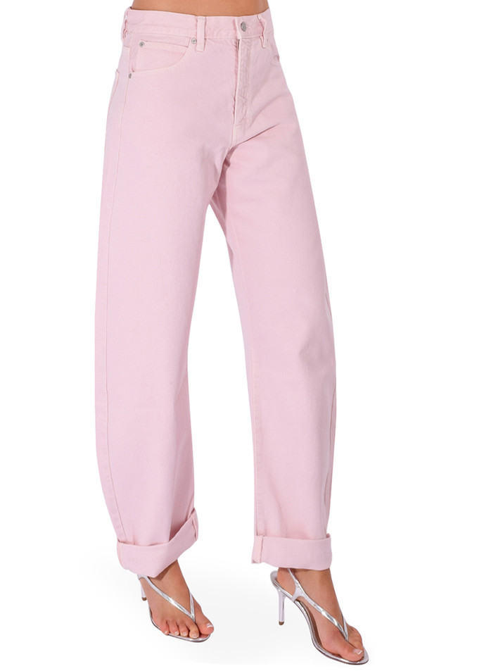 FRAME The Bubble Jean in Taffy Pink Side View 