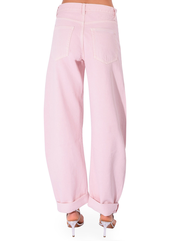 FRAME The Bubble Jean in Taffy Pink Back View 