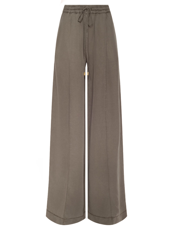 L'AGENCE Connie Drawstring Trouser in Smokey Olive Product Shot 