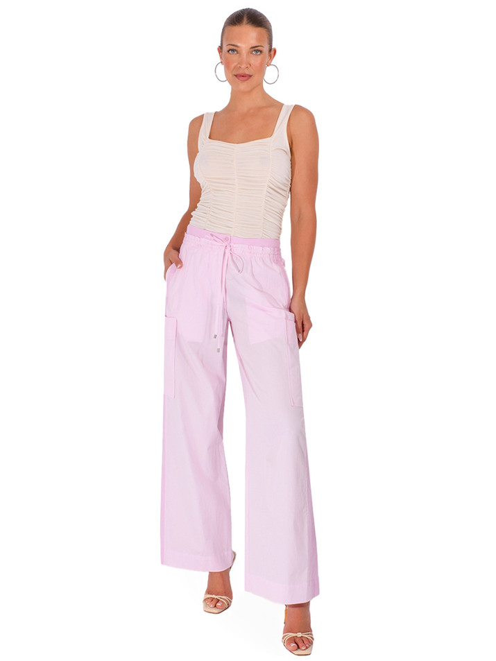 3.1 PHILLIP LIM Double Waistband Poplin Pant in Pink Full Outfit 