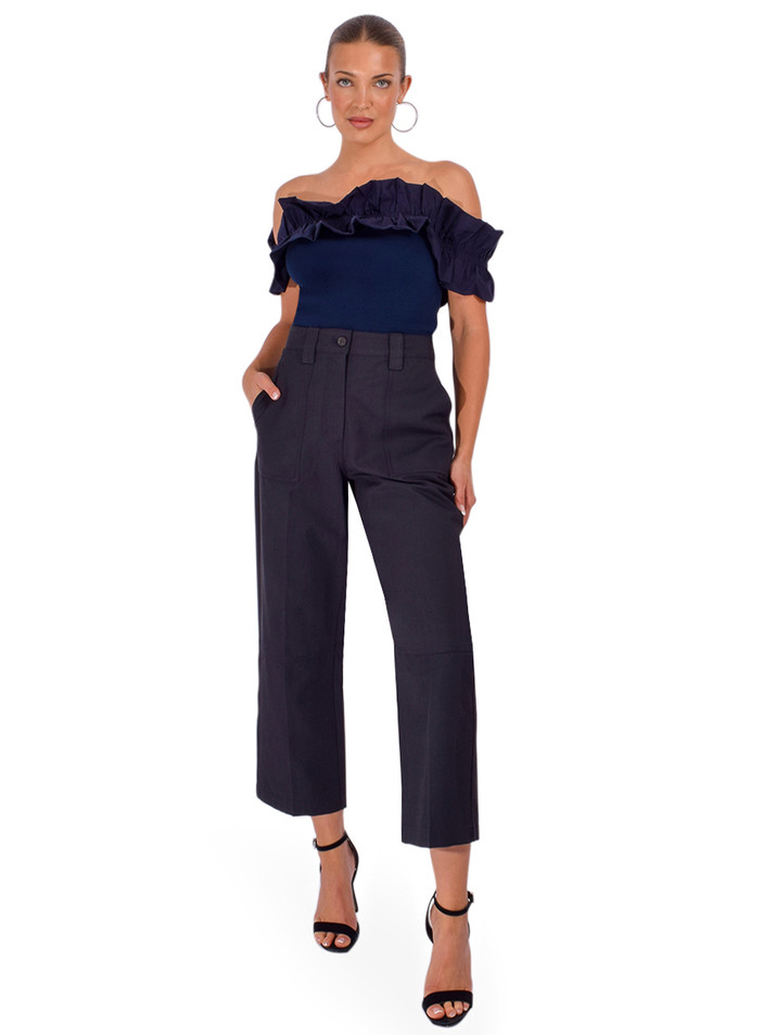 3.1 PHILLIP LIM Utility Cropped Carpenter Pant in Midnight Full Outfit 